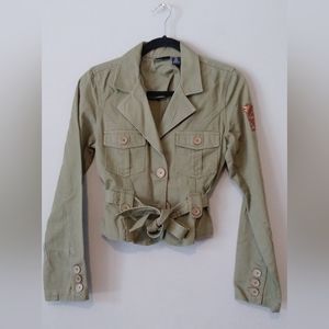 Bailey's Point Green Utility Jacket w/Waist Tie